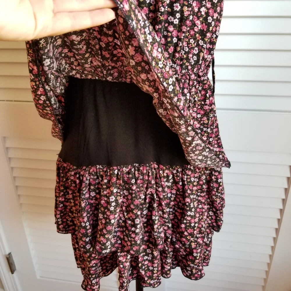 PASSPORT Floral Ruffle Mini Dress SIZE L. - Picture 10 of 16